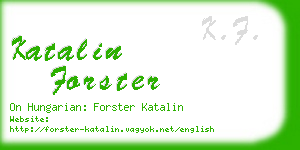 katalin forster business card